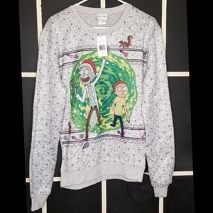 Rick and Morty fleece sweater (NWT) Sz. Small